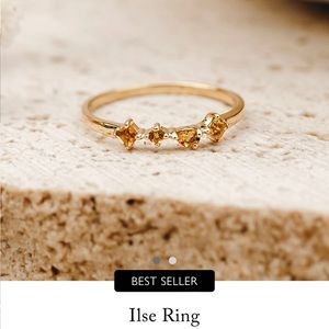 Linjer Ilse Ring, Gold Vermeil, Citrine stone